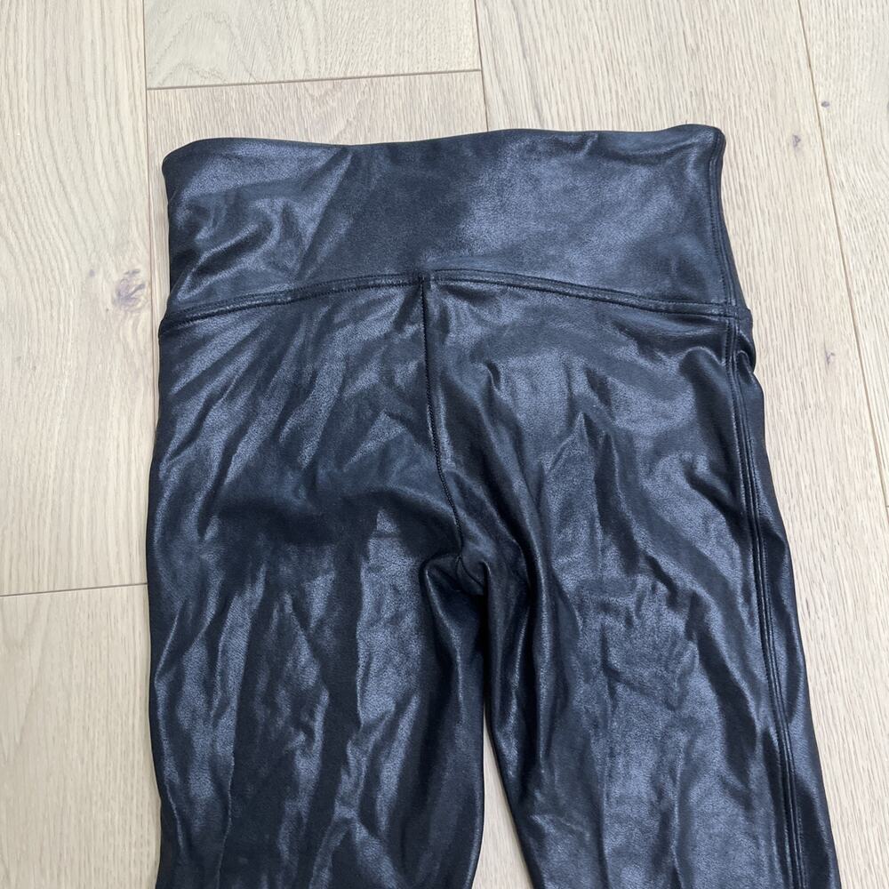 SPANX Black Faux Leather Moto Leggings Women’s 20136R Sz Medium - Picture 6 of 9